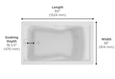 American Standard 2771LC.020 EverClean 60 in. Drop-in 8-Jet Whirlpool Bathtub - Image 1 of 4