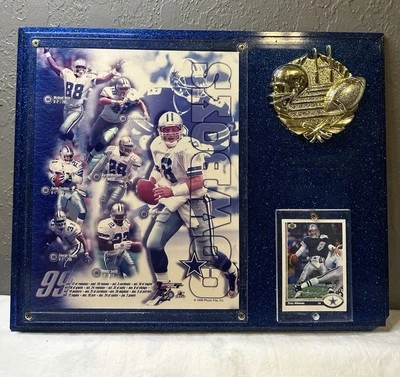 Tarjeta conmemorativa y placa de los Dallas Cowboys NFL 1999 Foto 1 de 4