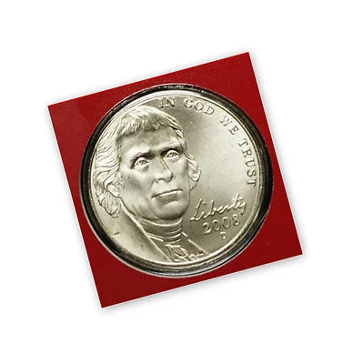 2008 D Jefferson Nickel ~ Satin Mint Strike ~ Original Mint Wrap from Mint Set - Image 1 of 2