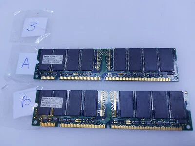 2Pcs PAIR 2x128 Mb HYNIX HYM76V16635HGT8 SDRAM PC133 168-pin CL3 Computer Memory - Image 1 of 4