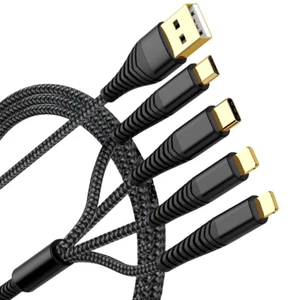 2Pack 6FT Multi Charging Cable 3A, Multi Charger Cable Nylon Braided Universal  - Picture 1 of 11