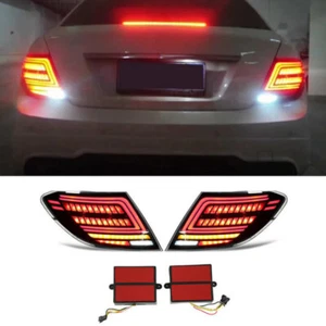 Smoked LED Tail Lights For Mercedes Benz W204 C300 C250 C63 2007-2014 Assembly - Picture 1 of 12