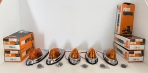 NOS Yankee 77 Set of 5 Streamlined Clearance Cab Marker Light Lamp Amber Rat Rod - Picture 1 of 2