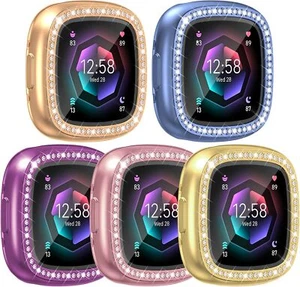 Funda protectora de pantalla TPU con cubierta de diamante para reloj Fitbit Versa 4 Fitbit Sense 2 - Imagen 1 de 15