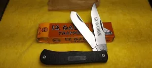 United Knife 12Gauge NIB Etch 2Blade Trapper SureGrip Handle Rare Vintage + Case - Picture 1 of 15