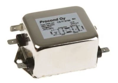 1 x RS Pro TFNF Series 10A 250 V ac 400Hz Chassis Mount RFI Filter, with Tab Ter - Image 1 of 2