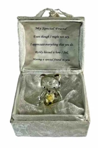 Oso de cristal de la amistad en caja blanca regalo para un amigo especial - Imagen 1 de 9