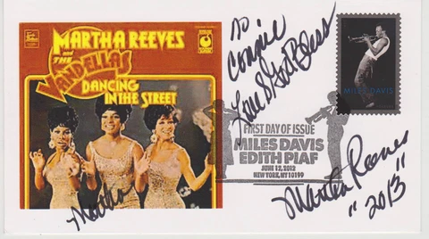 SIGNED MARTHA REEVES FDC AUTOGRAPHED FIRST DAY COVER MARTHA & THE VANDELLAS HOF Cover