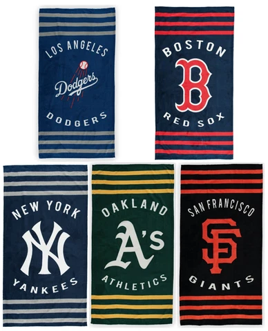 MLB Striped Beach Towels 30" x 60" by The Northwest Company Cover