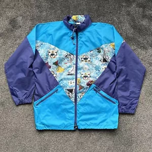 Vintage Agu Jacket World Sailing Topography 90's Retro Shell Windbreaker Large - Picture 1 of 18