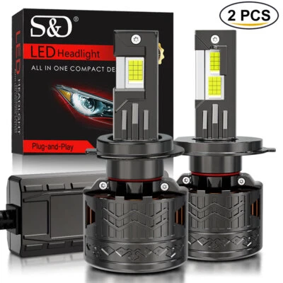 120000LM CSP LED Headlight Bulbs Kit High Low Beam 300W Super Bright 6000K White - Image 1 of 4