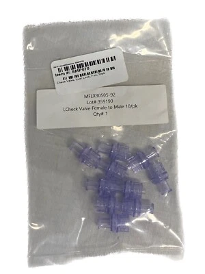 MASTERFLEX AVANTOR (10/Pk) MASTERFLEX Straight One-Way Check Valve F to M Luer Lock MFLX30505-92