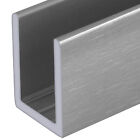 Brushed Anodized 3/8" Fixed Panel Shower Door Deep U-Channel -  48" Stock Leng