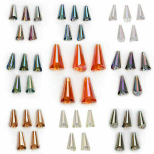10x20mm 10pcs Faceted Pagoda Cap Teardrop Glass Crystal Loose Beads Accessories#