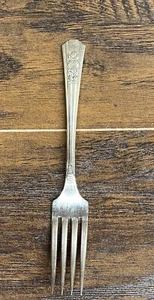 Wm. Tenedor de cena plato plateado 1938 patrón Rosalie A. Rogers A1 Plus Oneida Ltd - Imagen 1 de 6