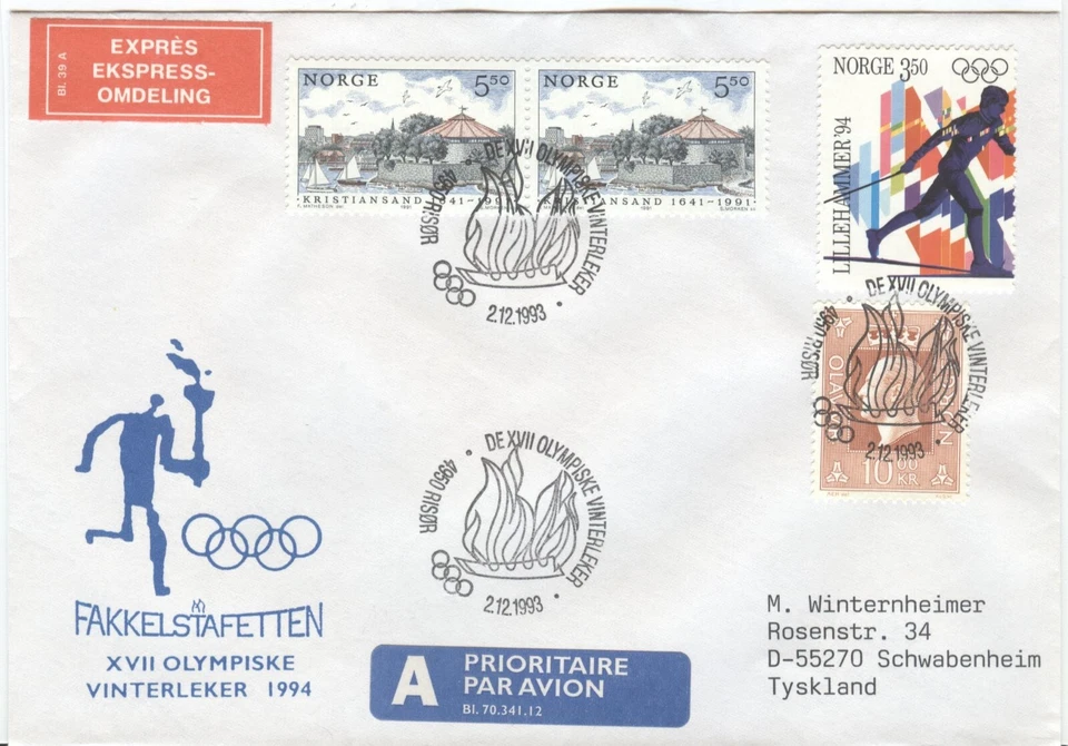 Norway Olympic Games Lillehammer 1994 Torchrelay Risor 2.12.1993 - Image 1 of 1