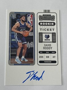 2022-23 Panini Contenders David Roddy Rookie Ticket Autograph Grizzlies 105