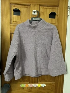 Gap Girls Sherpa Hoodie Sweatshirt Girls Size L Purple - Picture 1 of 3