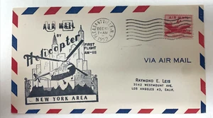 US Air Mail by Helicopter First Flight AM-111 New York (1952) Mail Cover - Picture 1 of 2