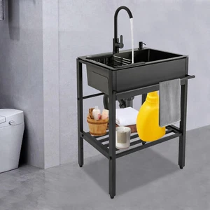 Utility Kitchen Sink Free-standing Stainless Steel Commercial Restaurant Sink US - Picture 1 of 23
