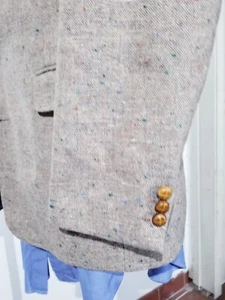 Abrigo blazer deportivo vintage HAGGAR 42S marrón con manchas coloridas chaqueta de lana tweed  - Imagen 1 de 6