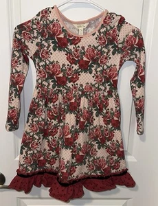 Matilda Jane Kinsley and floral and dot Print Dress Girls Size 8 - Picture 1 of 5