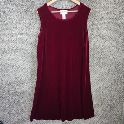 Susan Graver стиль платье женщин плюс 1 X красный бархат без рукавов Midi женщины - Изображение 1 из 4