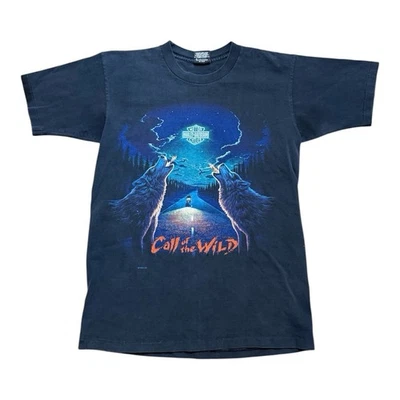 Vintage Harley Davidson Call of the Wild T-Shirt Wolves Graphic Size M Denver CO - Image 1 of 3