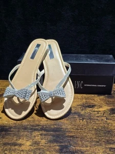 Mujer Nueva Sandalia, Chanclas, Lazos Planos Bling Bling, Talla Brillo, 9m Champagne - Imagen 1 de 14
