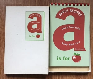 Vintage Kochbuch mit Box A IST FÜR APFEL Rezepte WINDY WOOD FARM Barre VT - Bild 1 von 8