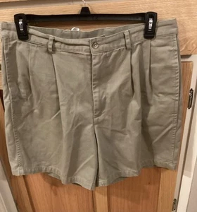 Pantalones Cortos Nautica Para Hombre Beige Plisado Frontal Talla 36 100% Algodón - Imagen 1 de 4