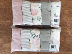New Set Of 10 Burts Bees Organic Cotton Girls Underwear, Floral & Guitars 6X - Picture 1 of 4