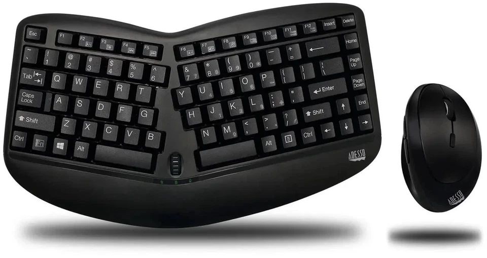 Adesso Tru-Form Wireless Ergo Mini Keyboard & Mouse Combo,Ergonomic WKB-1150CB - Image 1 of 1
