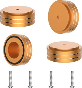 Tertullus 4 Stück Lautsprecherfüße Aluminium HiFi Plattenspieler 58mm&#xT7;22mm, Gold - Bild 1 von 6