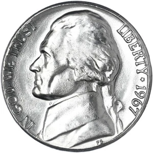 1967 (P) Jefferson Nickel Gem BU US Coin See Pics F679 - Picture 1 of 3