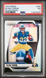 2024 Panini Prizm Blake Corum Silver #308 Rookie RC PSA 7 NM LA Rams - Bild 1 von 2