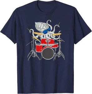 Squid Drummer Playing Drums Meer Tier Trommeln T-Shirt Hoodie - Bild 1 von 11
