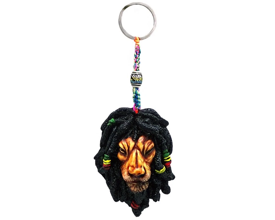 Rasta Dread Lion Keychain Handmade 3D Macramé Reggae Animal Car Bag Accessories - Image 1 of 1
