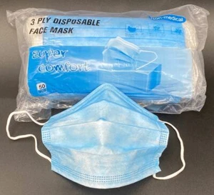 Super Comfort 3 Ply Disposable Face Masks Great For Children - Picture 1 of 1