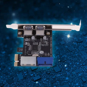 External 2Port USB3.0 + Internal 19pin Header PCIe Card 4pin IDE Power Conn - Picture 1 of 4