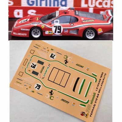 Decals 1:43 ferrari 512 BB LE MANS 1980 bellancauto n.79  car model FDS  - Immagine 1 di 2