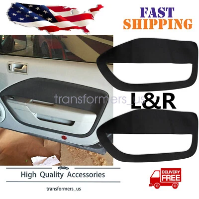 Cubierta de tarjetas de inserción de panel de puerta de cuero 2 piezas para Ford Mustang 2005-2009 negra Foto 1 de 4