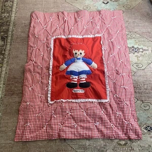 Raggedy Ann Vintage Handarbeit Quilt rot Gingham Plaid Puffy Doll Design - Bild 1 von 7