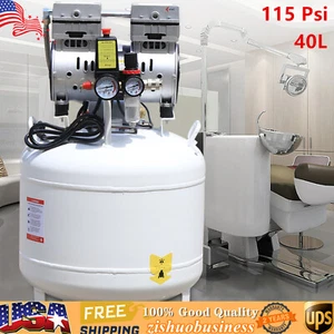 115PSI 40L Dental Medical Air Compressor Silent Air Compressor Oilless - Picture 1 of 13