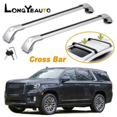 Fits for Chevrolet Suburban Yukon 2021-2024 Lockable Crossbar Roof Rack Rails 2 - Image 1 of 4
