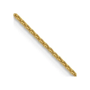 Real 14K Yellow Gold 1mm Parisian Wheat Chain; 14 inch; Lobster Clasp - Picture 1 of 6
