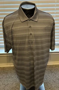 Champions Tour Mens Size 2XL Short Sleeve Gray Striped Golf Polo Shirt - Picture 1 of 3