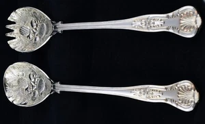 Lovely Pair of Silver Plated Salad Servers - Picture 1 of 5