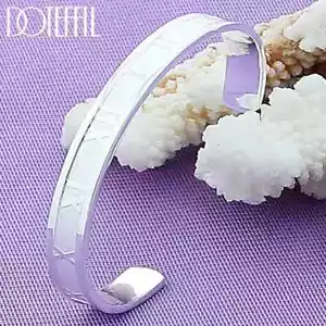 Brazalete DOTEFFIL 925 Plata Esterlina 7mm Números Romanos Moda Joyería - Imagen 1 de 6