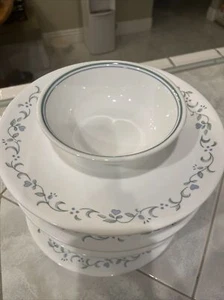 Corelle® Country Cottage, White and Blue, 8 Piece, Vtg Retired Dinnerware Pieces - Picture 1 of 8